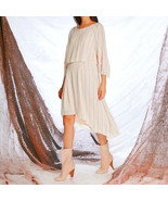 $448 Joie Blouson High Low Dress 6 Cream Striped High Low Flowy Viscose NWT - £86.75 GBP