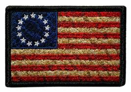 Betsy Ross Distressed USA Flag Patch (Iron on Sew on -3.0 X 2.0 -BD5) - £5.39 GBP