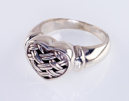 Brighton Sterling Silver Basket Weave Heart Ring Size 6.75 - $74.25