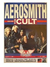 Aerosmith The Cult Poster Concert Gig German 1989 - $89.99