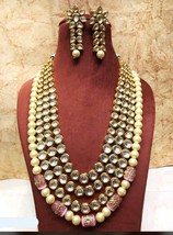 VeroniQ Trends-Designer Raani Necklace Set in High Quality faux Pearls, Kundan - £139.88 GBP