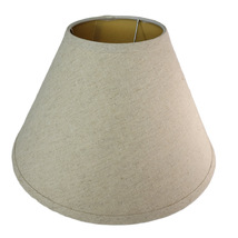 Brown Tweed Fabric Lamp Shade Bell Style 9 x 15 Inch Lined Silver Tone F... - $19.78