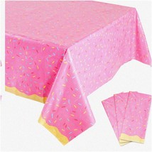 Donut Delight Party Table Covers - Pink, 54 x 108 in, 3 Pack: Sprinkle Fun - £25.90 GBP