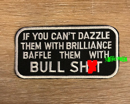 Baffle Them With Bullshit Patch embroidered iron on biker motorcycle pat... - $5.99