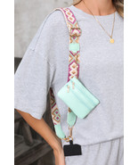 Sea Green Geometric Printed Phone Strap And Detachable Zipped Pouch - $18.79 CAD