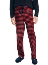 Nautica Men&#39;s Sustainably Crafted Cozy Fleece PJ Pants Nautica Red Plaid-XL - £14.14 GBP
