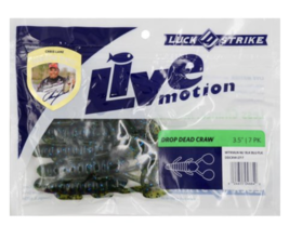 Luck E Strike Live Motion Drop Dead Craw, 3.5&quot;, Watermelon Black Blue Flake,7 Pk - £7.07 GBP
