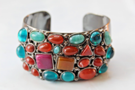 Erica Lyons Metallic Tone Gemstone Cuff Bracelet NEW - £13.28 GBP