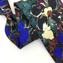Wembley Made in Usa Tie Brown Blue Beige Flowers Floral Art Poly Necktie #I22 - £14.23 GBP