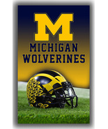 Michigan Wolverines Football Team Helmet Flag 90x150cm 3x5ft Best Banner - £11.88 GBP