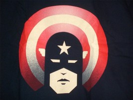 TeeFury Captain America LARGE &quot;Patriotic Defender&quot;  Tribute NAVY - £10.98 GBP