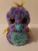 Hatchimals Purple Blue Puffatoo Tiggerette Plush Toy 5” Yellow Wings Works - $19.55