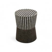 Heritage Inlay End Table: Antique Brass Finish on Base - $550.00