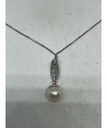 Vintage Pearl Choker 925 Sterling Silver Pendant Necklace - £63.69 GBP