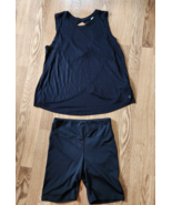 Balance Collection Lot Tank Top Shorts Womens Large Black Yoga Shirt - $12.47