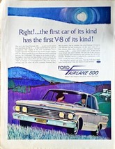 FORD FAIRLANE 500 - First V-8 of its kind! 1961 Vintage Print Ad - $10.22