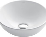 14-Inch Kraus Elavo Round Vessel White Porcelain Ceramic Bathroom Sink. - $152.94