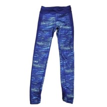Under Armour Cold Gear Striped Leggings Gym Yoga Womens Size XS Blue - £10.85 GBP