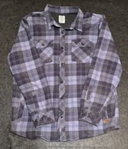 Voyager Waffle Thermal Lined Plaid Flannel Shacket Button Up Shirt Men&#39;s... - £15.16 GBP