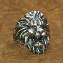 LINSION 925 Sterling Silver King of Lion Ring Mens Biker Rock Punk Ring TA191 US - £82.70 GBP