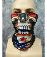Patriotic Star Skull Skeleton Face Mask Neck Gaiter Cowboy Biker Freedom... - $183.51 MXN