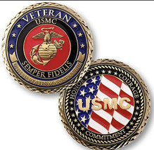 USMC U.S. Marine Corps Veteran The Few The Proud The Marines Challenge Coin - £10.82 GBP