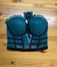 Victoria's Secret VS DREAM ANGELS Green Strapless Dotted Mesh Corset Top... - $19.79
