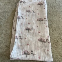 Aden Anais Girls White Pink Gray Bird Tree Branches Large Swaddle Blanket - $12.25