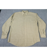 Viyella Men&#39;s Large Button Down Long Sleeve Dress Shirt Brown Plaid Wool... - $378.47 MXN