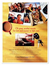 Chevy Venture Fight Over the Remote GM Vintage 1997 Full-Page Print Maga... - $181.21 MXN