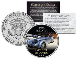 1936 Bugatti *Expensive Auction Cars* Jfk Half Dollar Us Coin Type 57SC Atlantic - £6.72 GBP