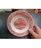 Vtg 1965 Royal Ironstone Memory Lane Red &amp; White Soup Bowl 8.25” Replace... - $186.16 MXN