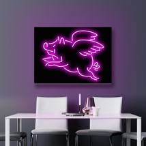 Led Neon Sign, 600mm X 500mm - Flying Pig - $250.00