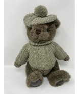 Vintage Gund  1982 Golf Teddy Bear Golf Hat Sweater Leather Paws Jointed - $494.13 MXN