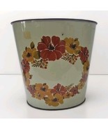 Vintage J.V. Reed &amp; Co. Floral Metal Trash Can Waste Basket-Made in USA ... - $32.51 CAD