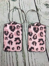 Leopard Luggage Tags for Suitcases Women Men Privacy Cover ID Label 2pk - £16.13 GBP