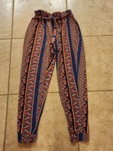 Mudd Clothing Women&#39;s Red and Blue Size Medium Hippie Trousers Pants - $19.79