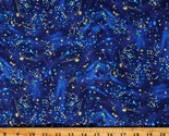 Cotton Paint Splatters Metallic Blue Utopia Fabric Print by the Yard D77... - £12.00 GBP