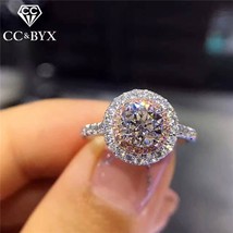 CC S925 Silver Ring Wedding Rings For Women Charms Princess Bijoux Pink Stone Br - £7.70 GBP