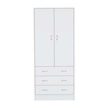 Ramey White Armoire | Bedroom Storage Cabinet - $361.99