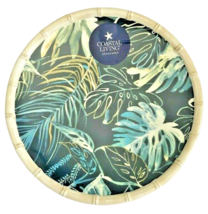 Blue Palm Leaf Melamine 11&quot; Dinner Plates set of 4 Beach Summer House Tr... - £35.46 GBP