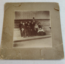 Vintage Cabinet Card School House picture from 1899 3 girls,5 boys and teacher - £13.72 GBP