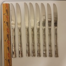Sunshine Exotica Bamboo Stainless Steel Set Of 8 Butter Knives 8 3/4 MCM... - $29.44 CAD