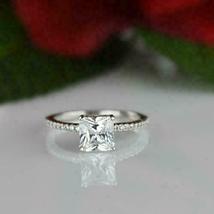 14k White Gold Finish 0.60 Ct Princess Cut Diamond Wedding Engagement Ring  - £70.78 GBP