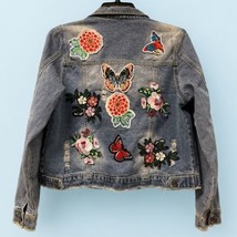 Saks Fifth Avenue Blue Jean  Denim jacket Women’s XS Embroidered Embellishments - £38.91 GBP