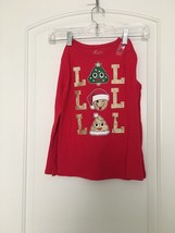 The Children&#39;s Place Girls Holiday Christmas LOL Emoji Print T-Shirt Siz... - $43.56