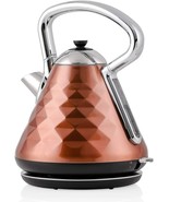 OVENTE Electric Hot Water Kettle 1.7 Liter 1500W Tea Maker Copper KS755CO - £54.28 GBP