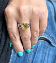 David Yurman .925 Sterling Silver Wheaton Citrine &amp; Diamond Ring - $593.98