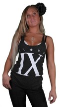 TITS Cloud IX 9 Black &amp; White Racerback Cotton Blend Tank Top Sleeveless... - $13.48