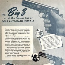 Colt Big 3 1946 Advertisement 45 38 22 Caliber Pistols Firearms DWCC11 - $69.99